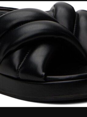 STAND STUDIO Black Puffer Sandals in Sz 39